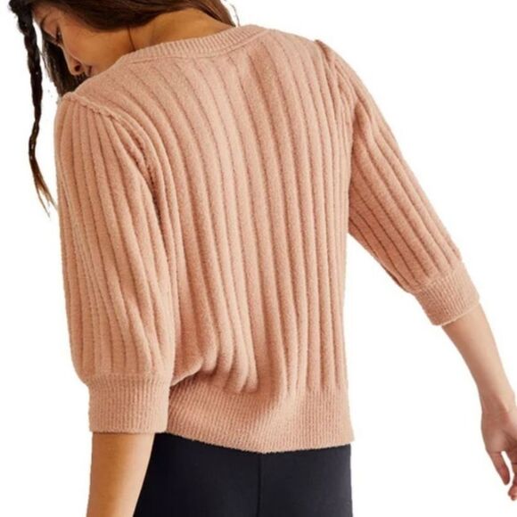 FREE PEOPLE Sloane 3/4 Sleeve Knit Cardigan Sweater - Picture 2 of 16